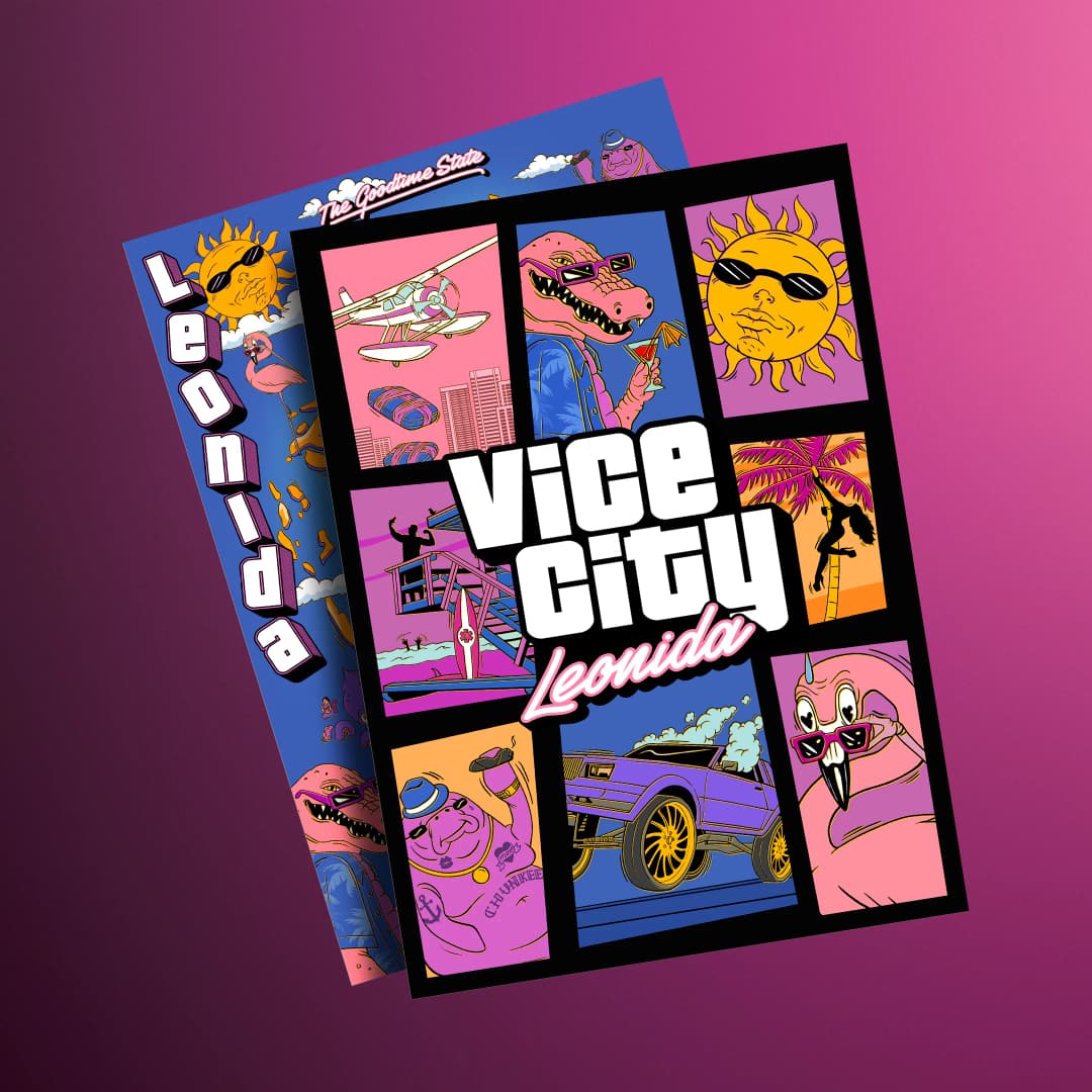 Double-sided Vice City and Leonida souvenir poster