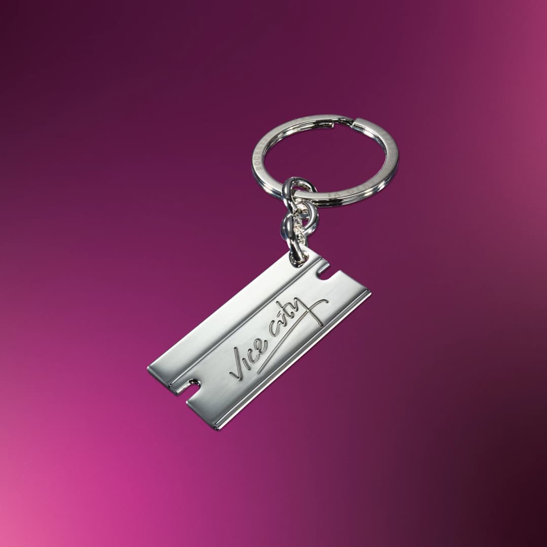 Vice City razor blade keychain