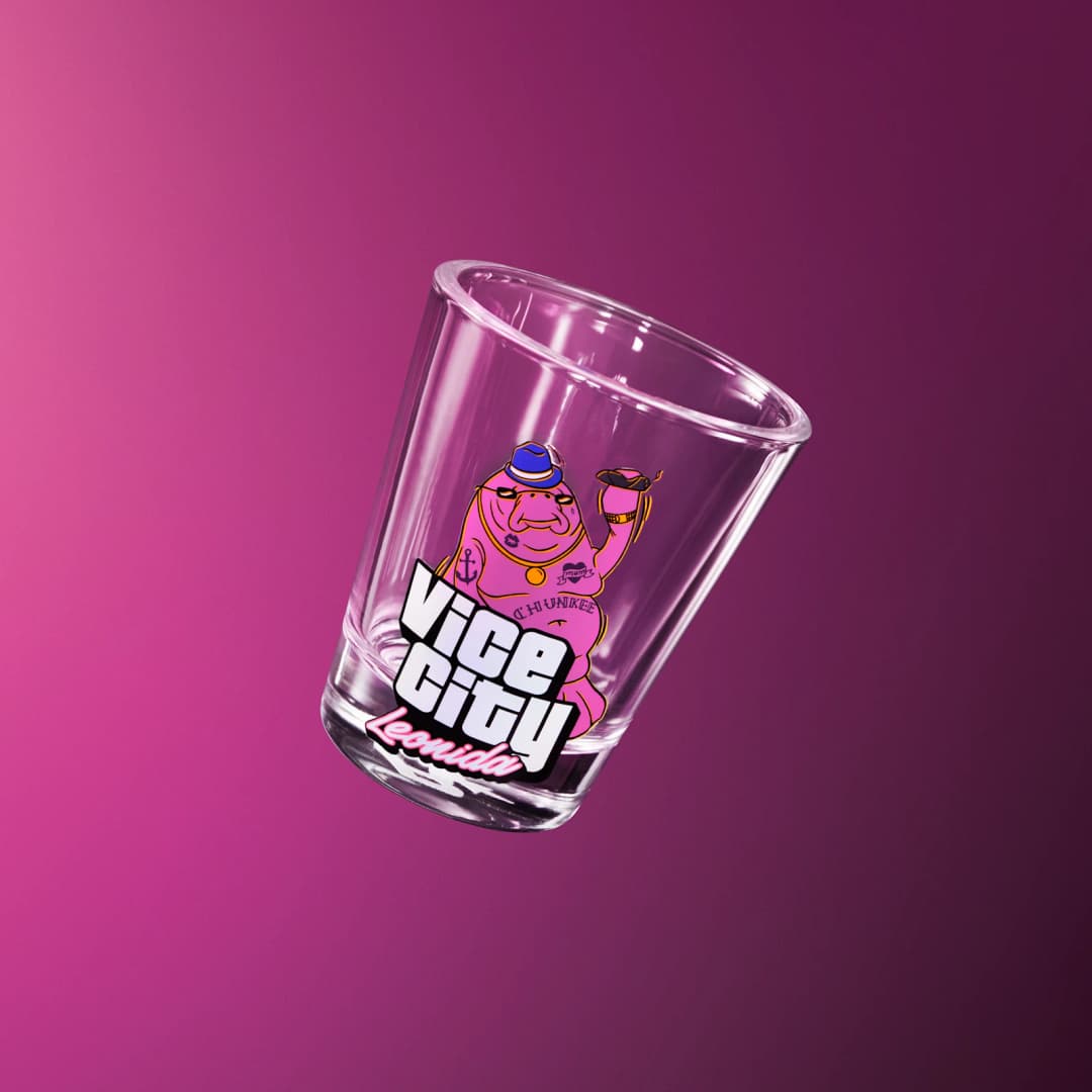 Chunkee the Manatee shot glass