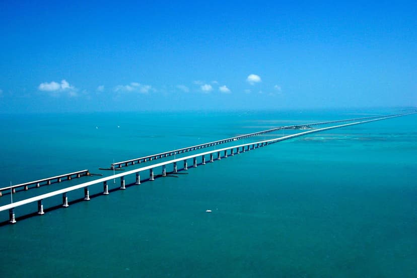 Real Florida Keys: the Seven Mile Bridge from the air, 2003. U.S. Department of Transportation, public domain.