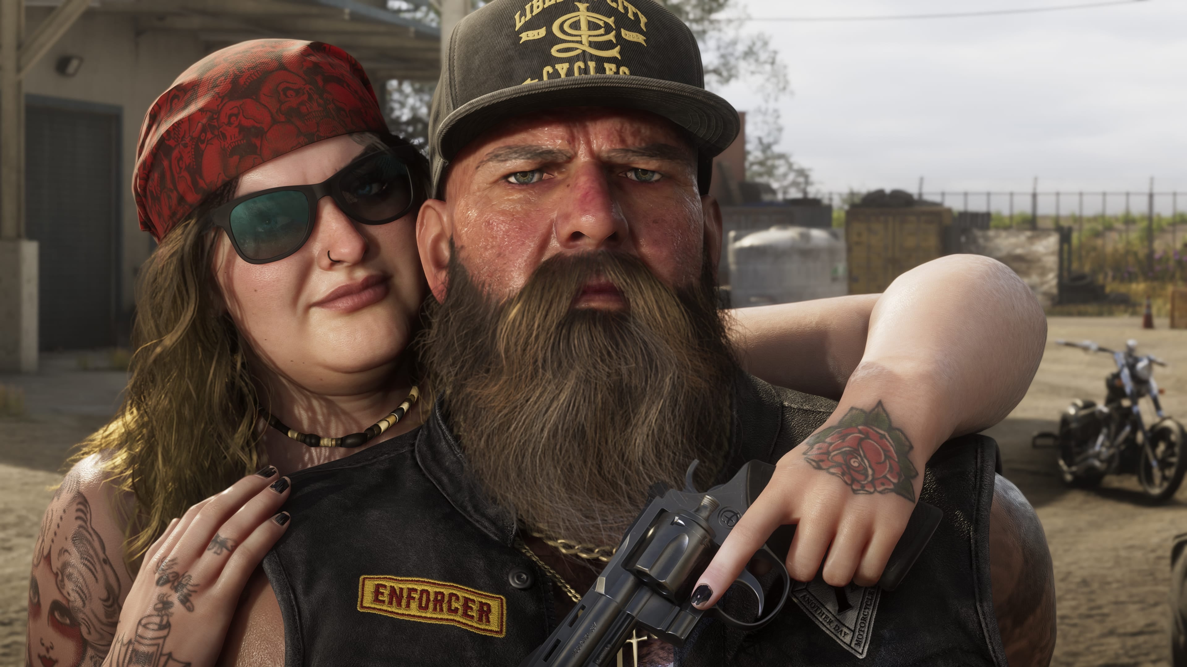 Official Rockstar Ambrosia screenshot used as visual context for the unnamed local biker gang.