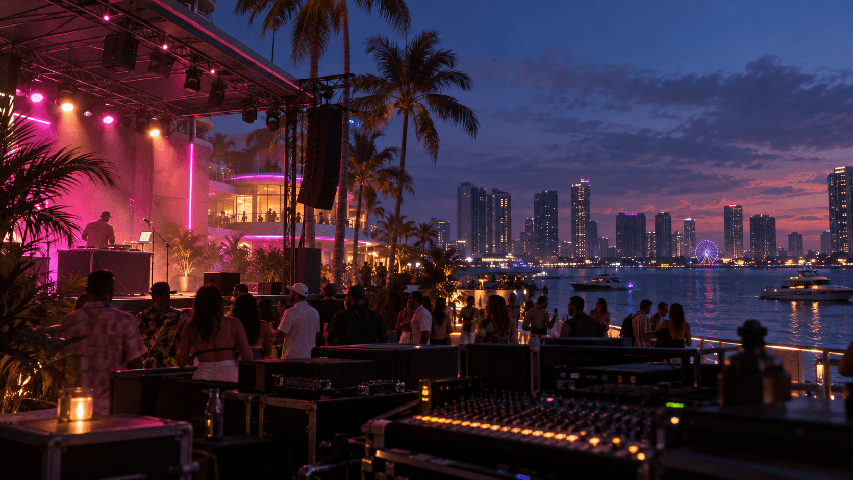 Editorial in-engine-style Vice City music showcase visual for the album hub; not an official Rockstar screenshot.